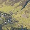 Oblique aerial view of the Wanlockhead mining remains, looking WNW.