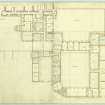 Ground floor plan of new wing with kitchen and stable offices, Aboyne Castle.

