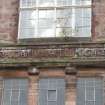 Detail of inscription on north east elevation of school.