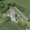 Oblique aerial view of Craigmillar Castle, looking WNW.