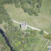 Oblique aerial view of Invermark Castle, looking NNW.