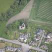 Oblique aerial view of Blairfindy Castle, looking NNE.