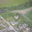 Oblique aerial view of Blairfindy Castle, looking N.