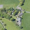 Oblique aerial view of St Mahew's Chapel, looking W.