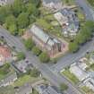 Oblique aerial view of Finnart St Paul's Church of Scotland, looking NNW.