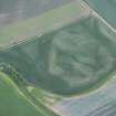 Oblique aerial view of the cropmarks of the ring ditch, looking W.
