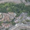 Oblique aerial view of Dean Village, Damside, Dean Path, Rothesay Terrace, Drumsheugh Baths and Belgrave Crescent, looking N.