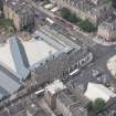 Oblique aerial view of Leith Central Station Offices, looking W.