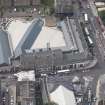 Oblique aerial view of Leith Waterworld and Leith Central Station Offices, looking SW.