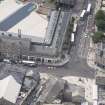 Oblique aerial view of Leith Central Station Offices, looking SSW.