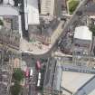 Oblique aerial view of the Palace Cinema and Leith Central Station Offices, looking NNE.