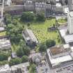 Oblique aerial view of Trinity House and South Leith Parish Church and Churchyard, looking ESE.