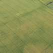 Oblique aerial view of the cropmarks of the fort and pit-defined boundary, looking NE.