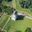 Oblique aerial view of Udny Castle, looking WSW.