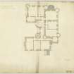 Drawing of plan of bedroom floor showing additions and alterations, Invergowrie House, Dundee