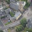 Oblique aerial view of Buccleuch and Greyfriars Free Church and The Pear Tree Public House, looking ENE.