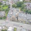 Oblique aerial view of Priestfield Parish Church, looking NNE.