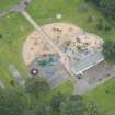 Oblique aerial view of a playpark in The Meadows, looking NW.