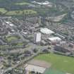 Oblique aerial view of Anniesland Court, looking NE.