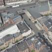 Oblique aerial view of Botanic Garden Garage and Hillhead Salon Cinema, looking NNW.