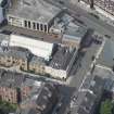 Oblique aerial view of Botanic Garden Garage and Hillhead Salon Cinema, looking WNW.
