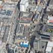 Oblique aerial view of Dalmore House, Holland Street, St Matthew's Blythswood Church and Elmbank Street, looking NNW.