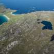 General oblique aerial view of part of Taransay centred on Loch an Duin with Uidh beyond, looking W.