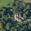 Oblique aerial view of Midmar Castle, looking WSW.