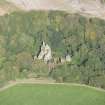 Oblique aerial view of Boyne Castle, looking NNW.