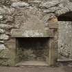 North range. Marischal Suite. Bedroom. Detail of fireplace with carved panel above.