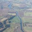 Oblique aerial view of the River Isla at its junction with the River Tay, looking WSW.