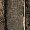 View of incised cross slab (flash including scale)