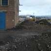 Excavations to the east side of the warehouse, photograph from watching brief at James Watt Dock, Glasgow