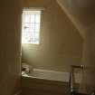 Bathroom adjacent to first floor landing, showing east-facing window, photograph from a historic building appraisal at Muirfield Gate, Duncur Road, Gullane
