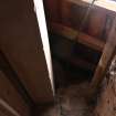 View of lean-to behind fireplace, gardener's store, photograph from a historic building appraisal at Muirfield Gate, Duncur Road, Gullane