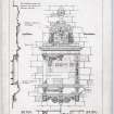 Drawing showing elevation, plan and section of monument in Seton Church