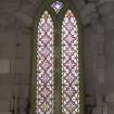 Chancel. Detail of stained glass window.