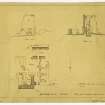 Sketch plans and elevations, Ardrossan Castle, Ayrshire