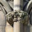 Detail of grotesque carvings on east front.