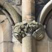 Detail of grotesque carvings on east front.
