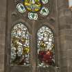 Detail of high window on west wall depicting Joseph and Moses.