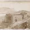 Drawing showing perspective view of St Kenneth's Chapel, Mull.