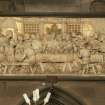 Chancel. Marble panel depicting the Last Supper on north wall.