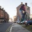Mural of St Mungo by Smug, looking south-west.