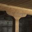 Basement, wine cellar, detail of wooden column