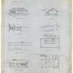 Drawing of sections, elevations and plans for motor car house, Ardvreck, 516 Perh Road, Dundee for Mrs H Walker.