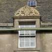 Detail of dormer with pediment on south face of original block
