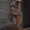 Choir, reredos, detail of angel light at north end