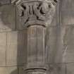 Sacristy, detail of carved corbel and pillar