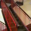 General view of staircase from sanctuary level.